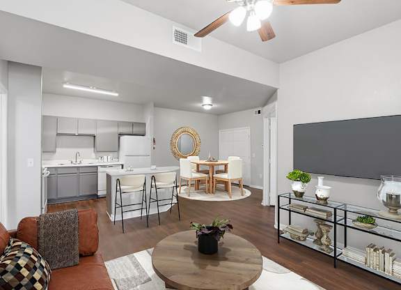 Living room at Almeda Park Apartments in Houston TX