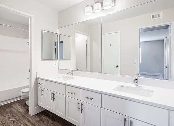 Bathroom at Deerwood Apartments in Corona CA