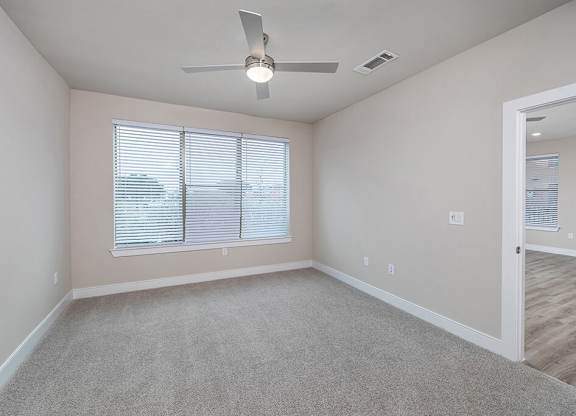 Vacant living room at Luca Apartments in Austin TX