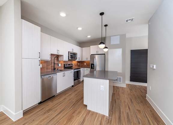 Clay design kitchen at Olivean Apartments in Broomfield CO