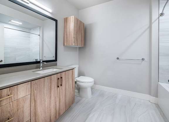 Bathroom at The Wylden Apartments in Los Angeles CA