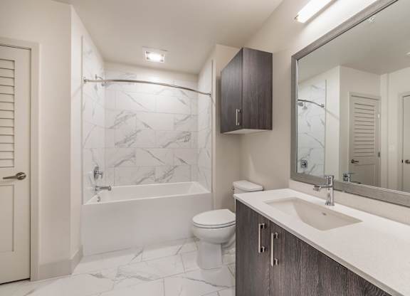 Vacant Mineral Design Package Bathroom at North at Totem Lake Apartments in Kirkland WA