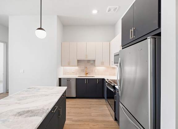 Penthouse Design Package Kitchen Details at 1810 Main Apartments in Houston TX