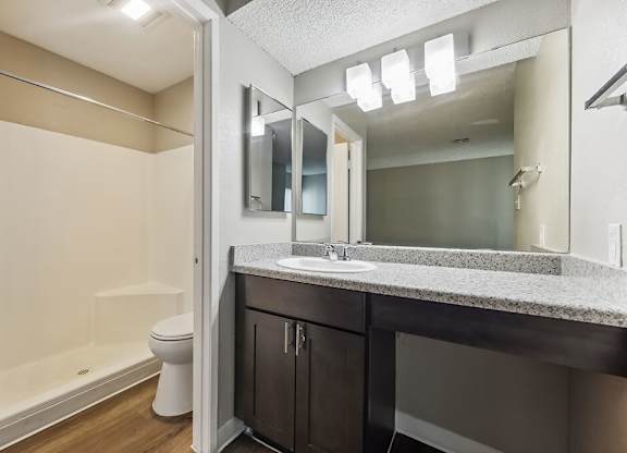 Primary Bathroom at Woodcreek Apartments in Las Vegas NV
