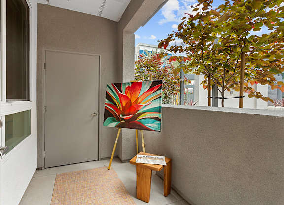 Vacant Sparkle Design Package Patio at Chroma Apartment Homes in Canoga Park CA