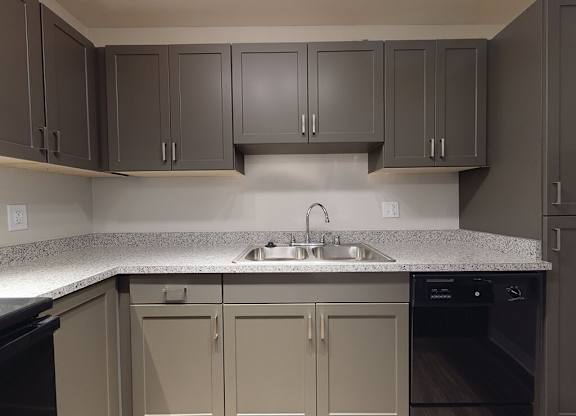 Vacant Two Bedroom Kitchen Close Up at Park Villas Apartments in National City CA