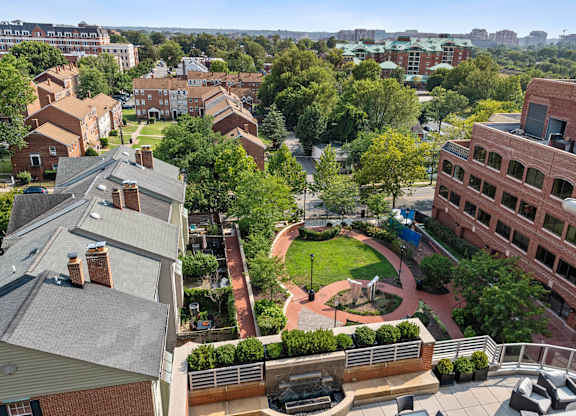 Aerial view of Bradley Braddock Road Station Apartments in Alexandria VA