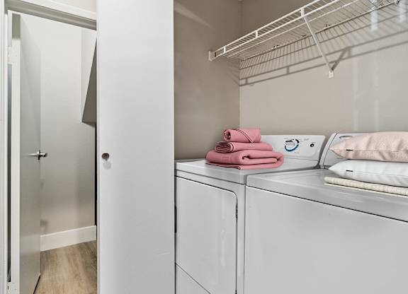 Virtually Staged New Renovated Washer and Dryer at Marquessa Villas Apartmetns and Townhomes in Corona CA