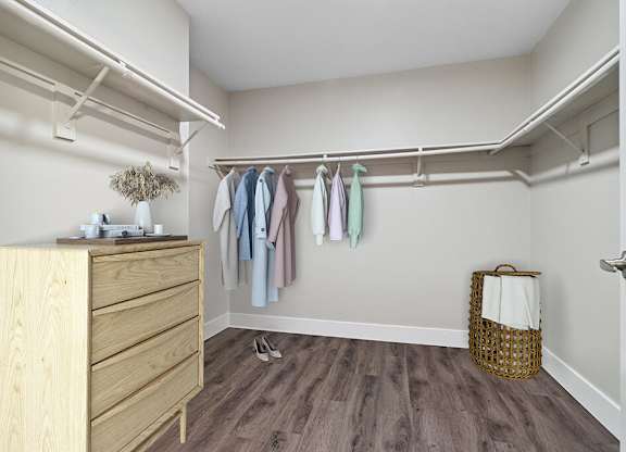 Renovated Primary Closet at Deerwood Apartments in Corona CA