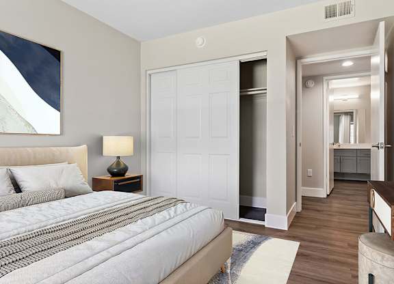 Renovated bathroom at Deerwood Apartments in Corona CA