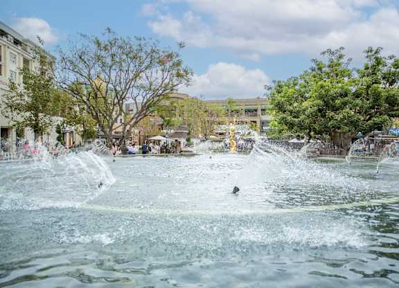 Nearby fountain at The Wylden Apartments in Los Angeles CA
