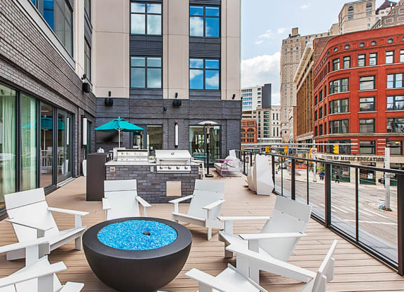 Outdoor Firepit at 28Grand, Detroit, MI