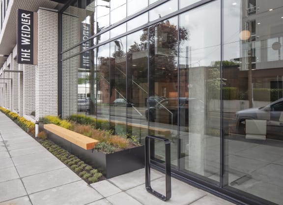 Building entrance at The Weidler in Portland, OR 97209