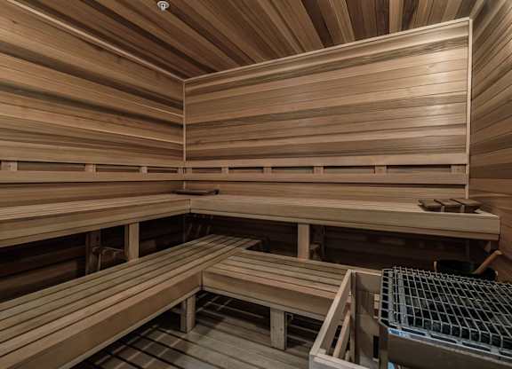 a sauna in a treatment room in a home gym at Altis Twin Lakes Apartments, Florida, 34744