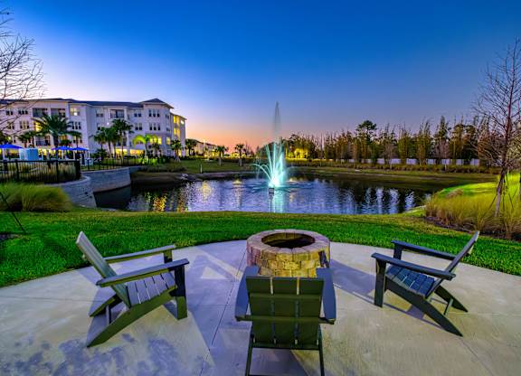 Firepit Patio at Altis Grand Lake Willis, Orlando, FL