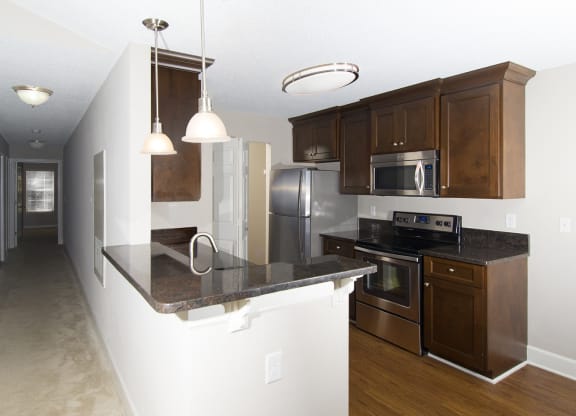 kitchen with cherry cabinets