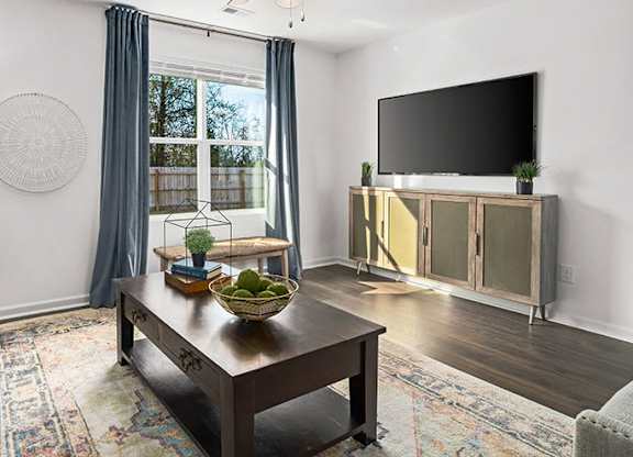 Living Room With TV at The Grove Moundville, Alabama, 35474