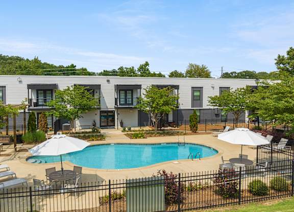 Aerial Pool View at The Brookwood, Homewood, Alabama