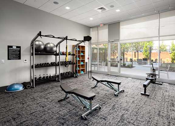 this is a photo of the exercise room in the survival condo at Tower on Tenth Apartments, Birmingham, Alabama