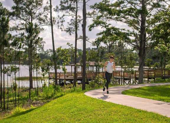 Walking and bike path around the community