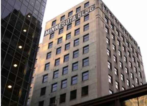 the historic minnesota building exterior connected to the skyway