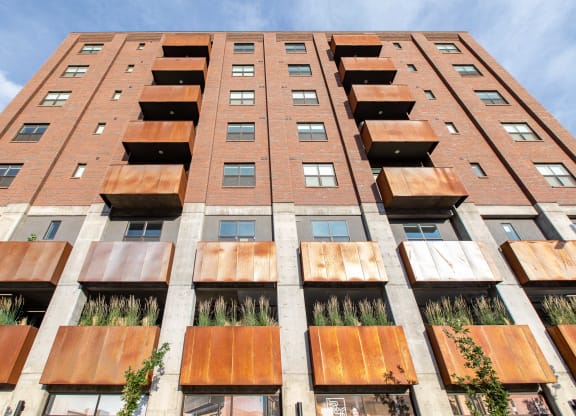close up of the south facade.