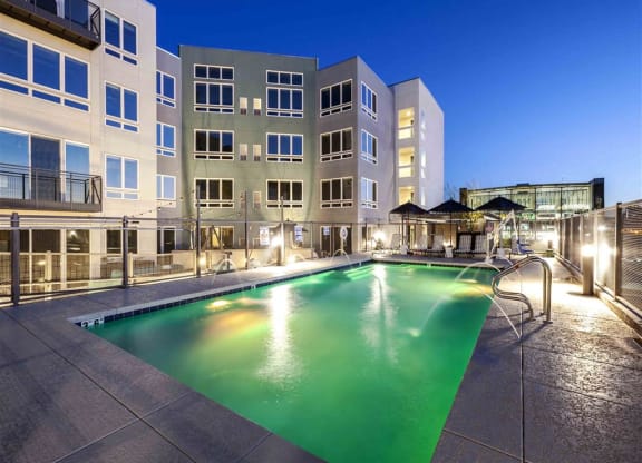 Nigh View Of Pool at Circa Central Avenue, Phoenix, Arizona