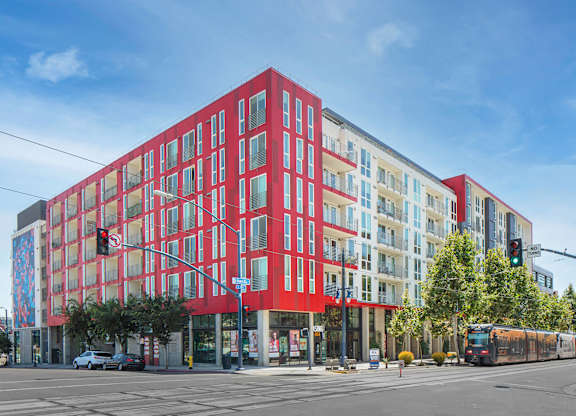 Exterior building shot at Idea1 Apartments in in San Diego CA