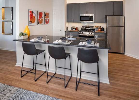 Renovated Kitchen with granite countertops at Riverwalk, Conshohocken, PA, 19428
