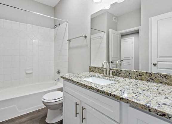 Bathroom With Bathtub at The Vista on Brodie, Austin, Texas