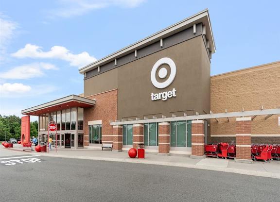 the exterior of a target store with a parking lot