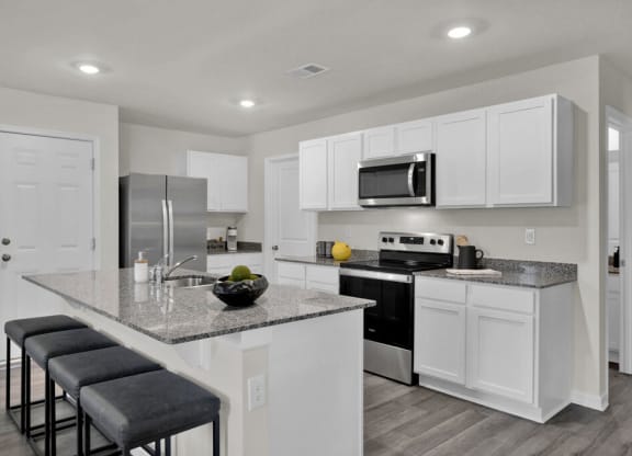 Kitchen with cabinets at Valley Ridge, Rossville, Georgia