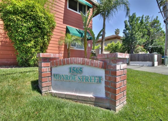 Sign at the entrance of the building