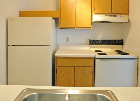 White Appliances in Kitchen