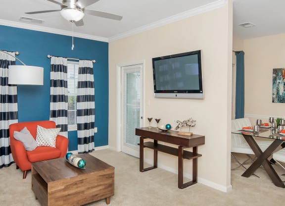 Model Living and Dining Area at Ultris Courthouse Square Apartment Homes in Stafford, Virginia, VA