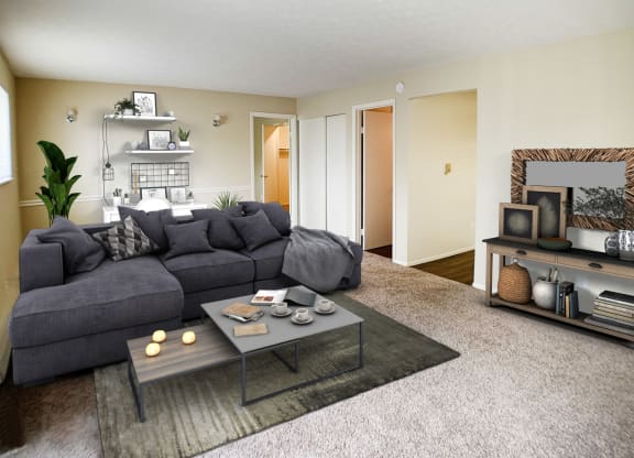 Living Room at Crown Station Apartments, Amelia, Ohio