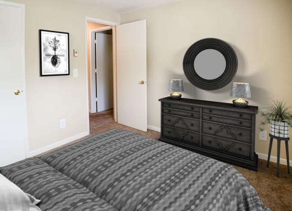 Comfortable Bedroom at Crown Station Apartments, Ohio, 45102