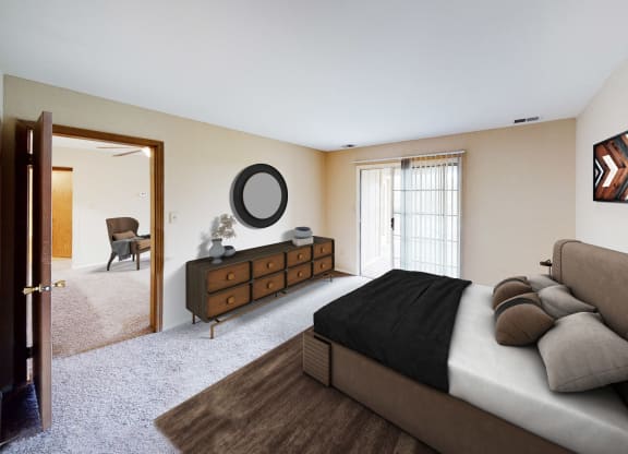 Gorgeous Bedroom at Woodhills Apartments, West Carrollton, OH, 45449