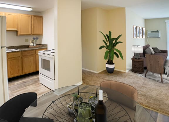 Kitchen And Living Area  at Barkley Ridge Apartments, Southgate, KY, 41071