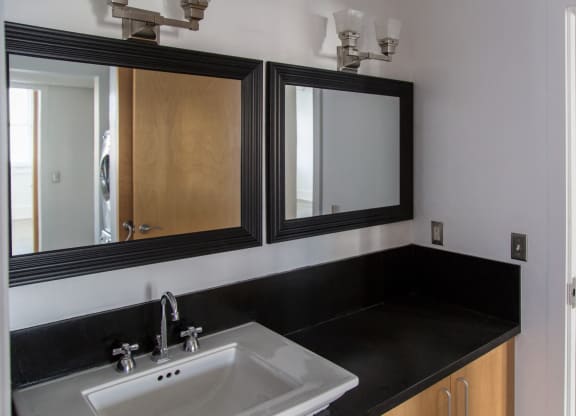Renovated Bathrooms With Quartz Counters at 1525 Broadway, Michigan