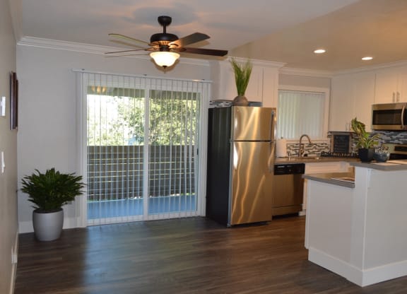 Living Room With Kitchen at Los Altos Court, Los Altos, California