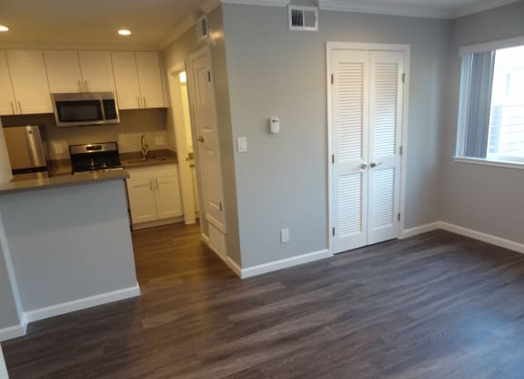 Wood Floor Dining Room at Los Altos Court, California, 94022
