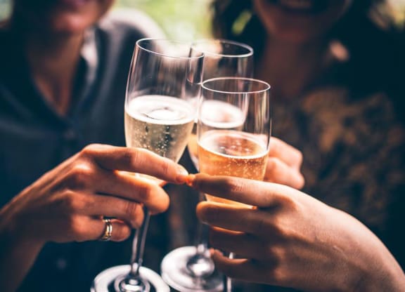 Friends enjoying Wine at The Benjamin Seaport Residences, Boston, Massachusetts
