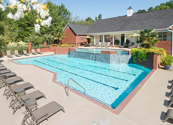 woodlands pool with waterfall