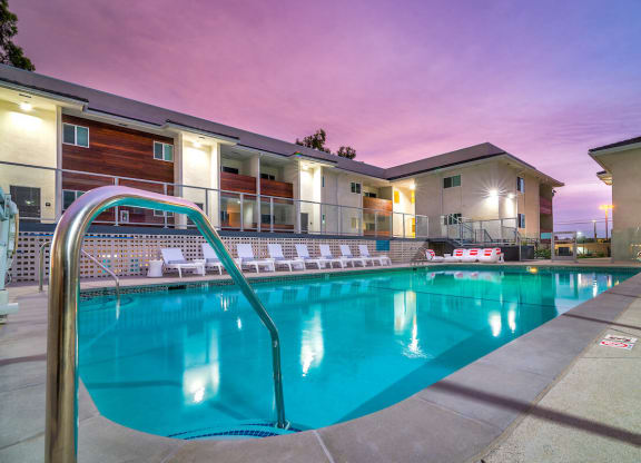 Twilight Pool at Bixby Hill Apartments, Long Beach, 90815