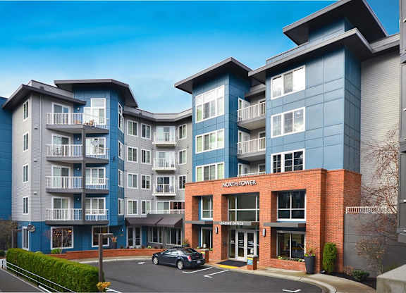 Building Exterior at Harrington Square, Renton, WA, 98056