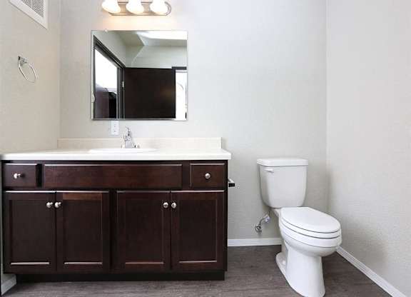 looking into bathroom