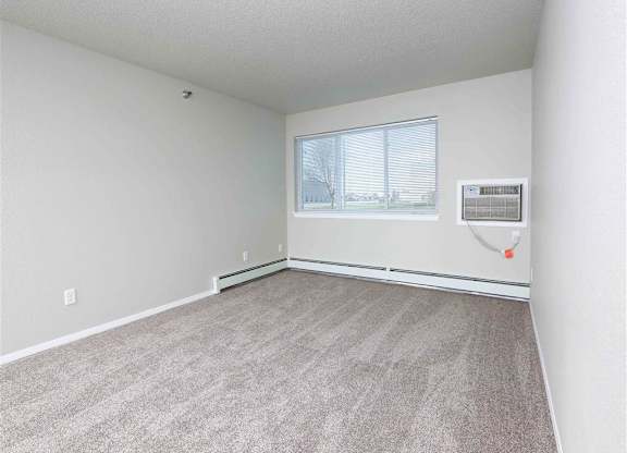 looking into living room with air conditioner