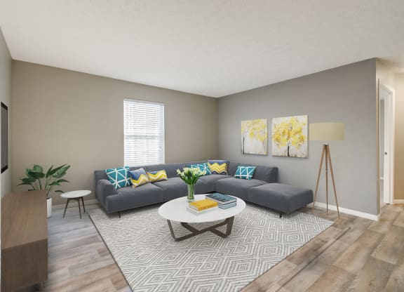 Living room at Estates at Brentwood Lake Apartments, Reynoldsburg, OH, 43068