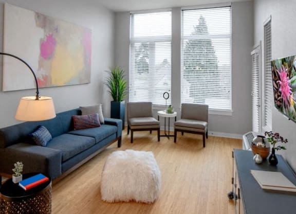 The Wilmore livingroom with couch and chairs
